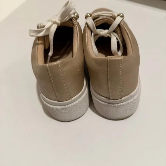 Yellow Box Espie Pearl Lace-Up Platform Sneakers – Champagne Gold – Size 7.5 - Picture 7 of 13